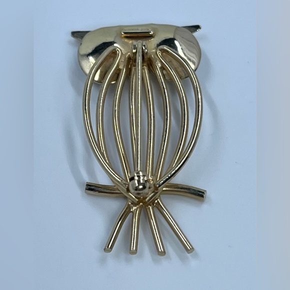 Winard vintage 12kgf gold filled 1 5/8” owl brooch pin (637) - Picture 5 of 6